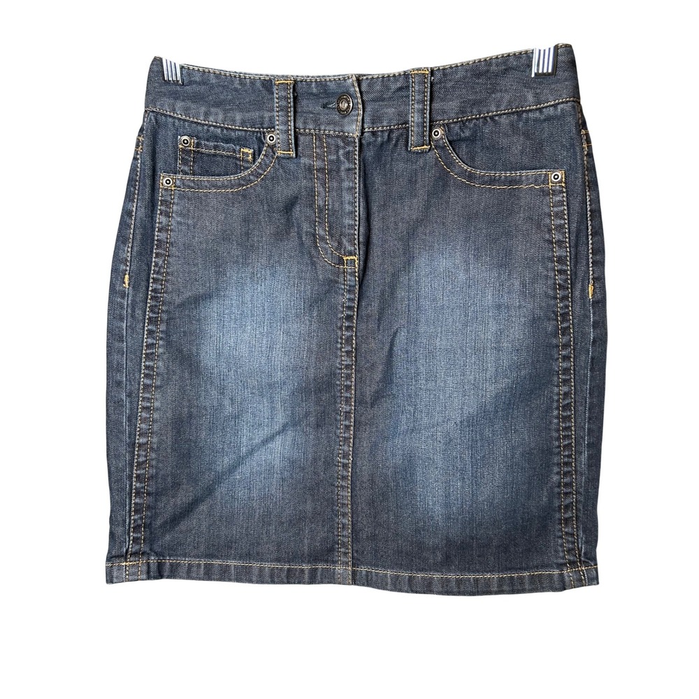 Ann Taylor Denim Skirt Women 00P Blue Mini Casual Pockets